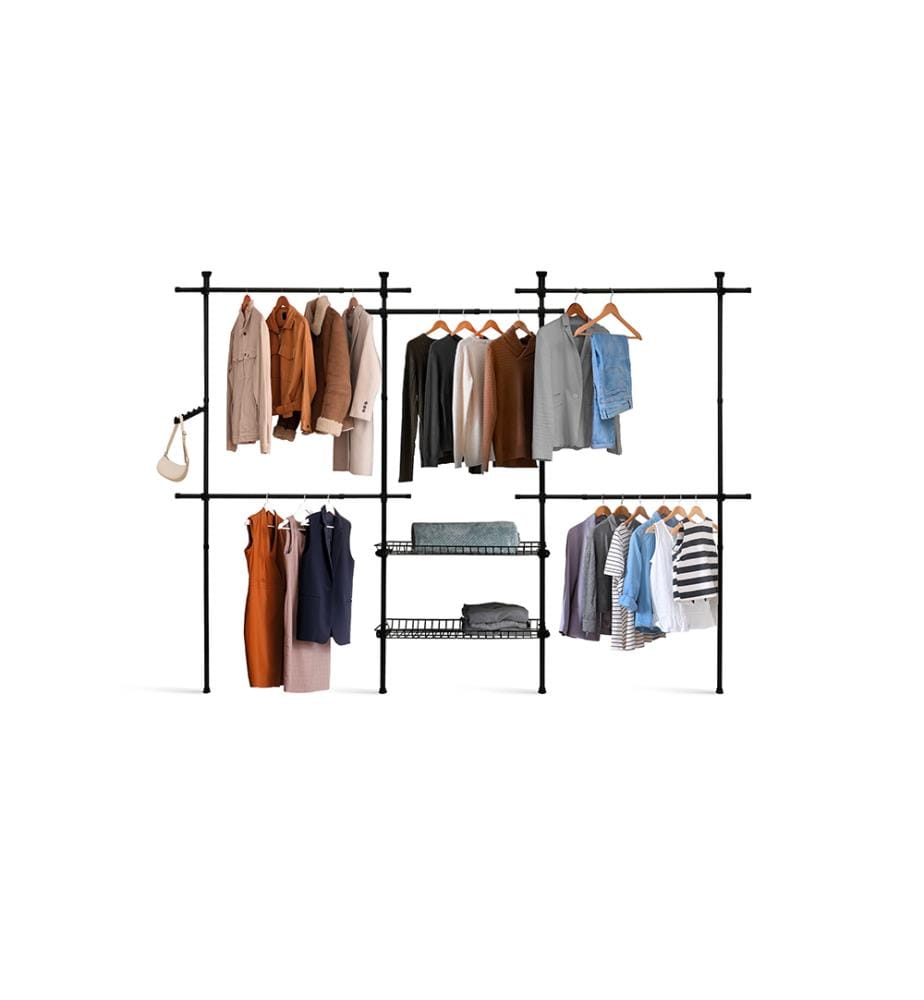 Telescopic closet 305x35x278cm - Black