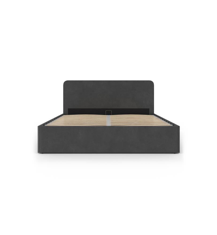 Louise velvet chest bed 160 x 200 cm - Dark grey