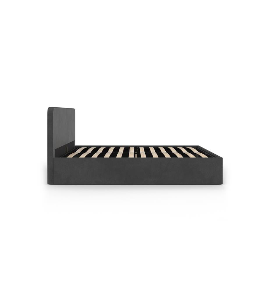 Louise velvet chest bed 160 x 200 cm - Dark grey