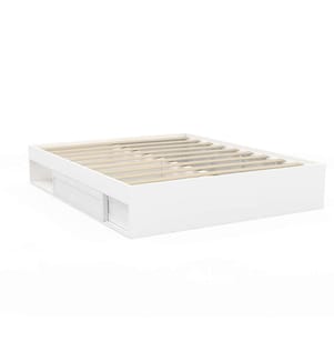 Orem bed frame with box spring and integrated storage 160x200cm - White