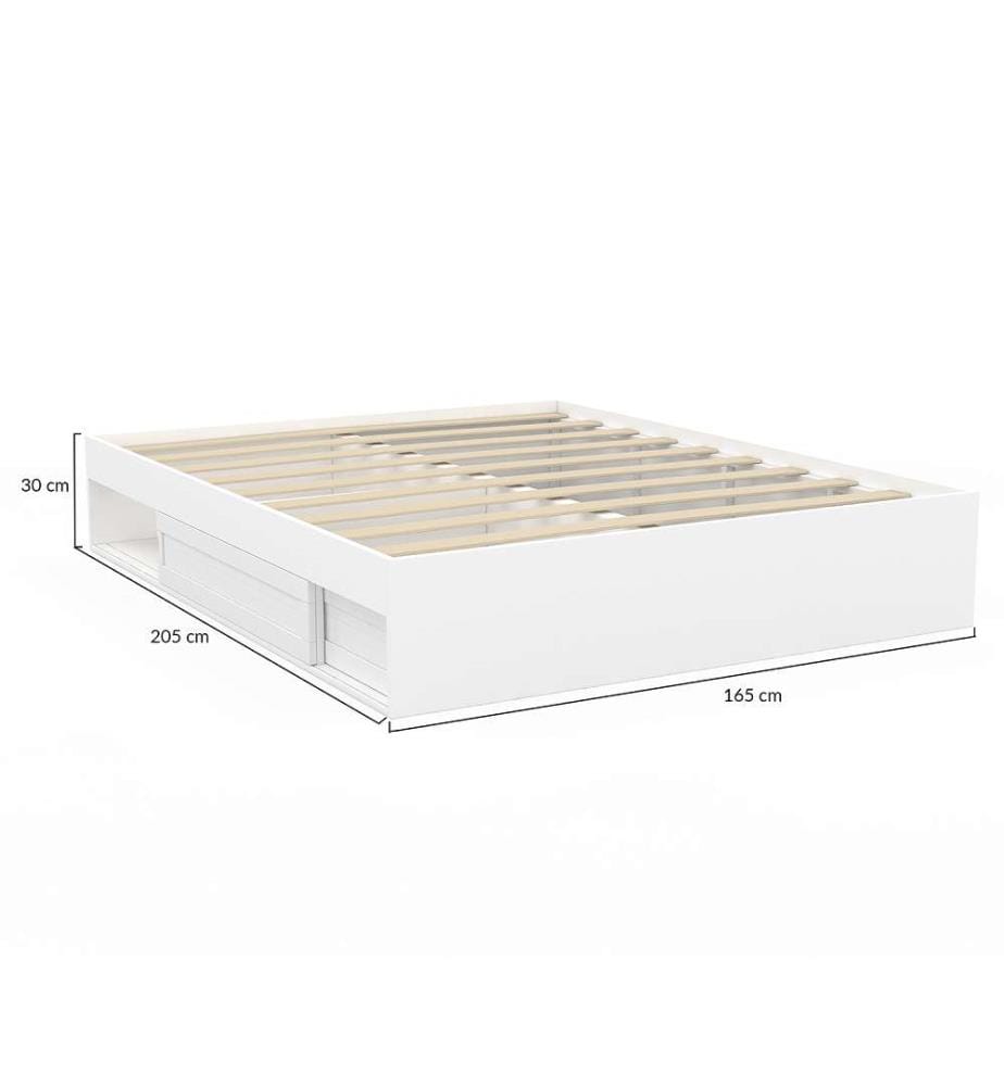 Giroletto Orem con rete e contenitore incorporato 160x200cm - Bianco