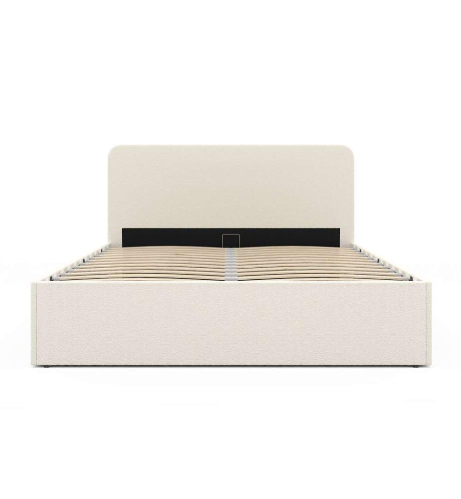 Chest Bed with Curl Base and Louise Round Headboard 140 x 190 cm - Cream