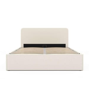 Chest Bed with Curl Base and Louise Round Headboard 140 x 190 cm - Cream