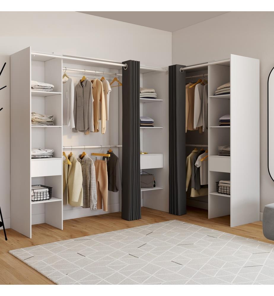 Justine corner dresser 230cm white
