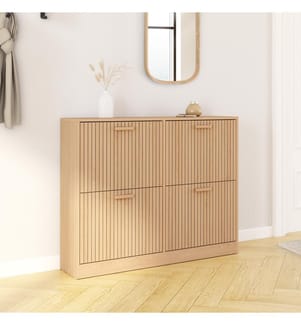 Faustine 4-door low shoe rack - 24 pairs