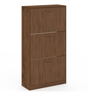 Faustine 3-Door Shoe Cabinet - Walnut