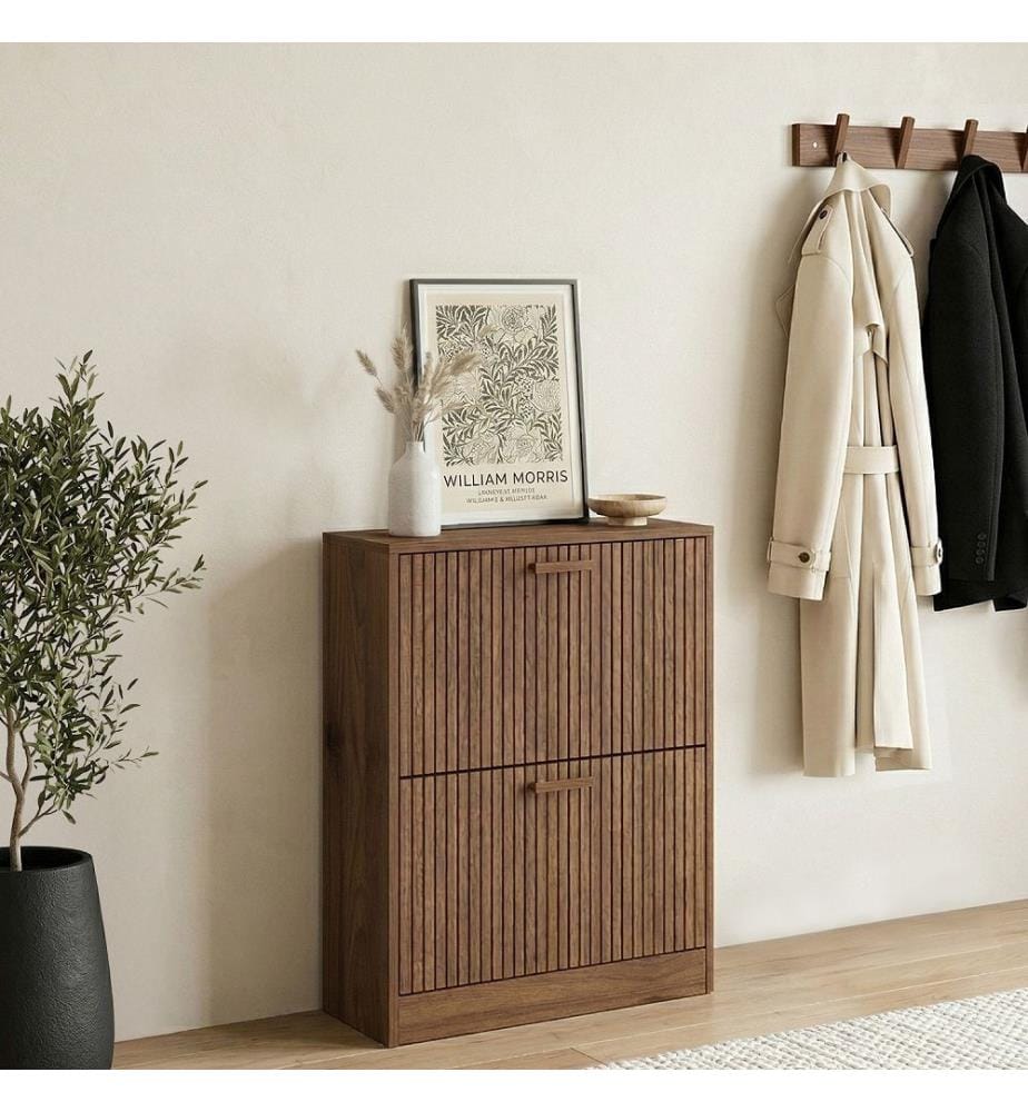 Faustine 2-Door Shoe Cabinet - Walnut