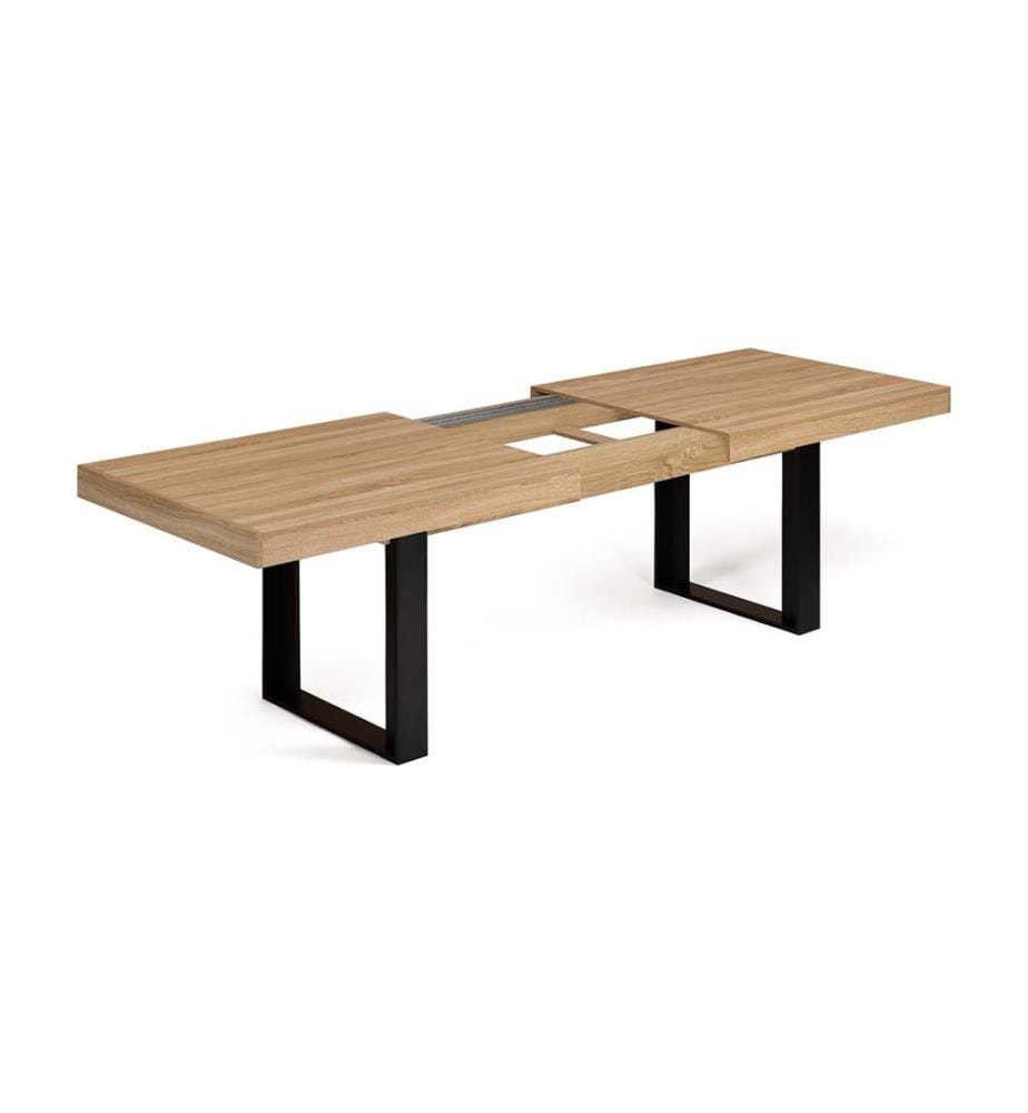 Brixton Extensible Dining Table 200-300 x 90 x 75 cm - Brown & Black