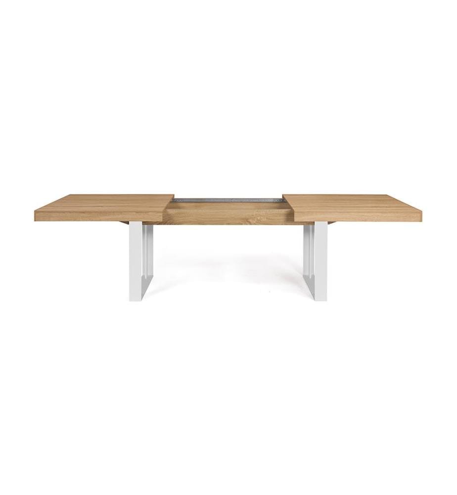 Brixton Extensible Dining Table 200-300 x 90 x 75 cm - Brown & White