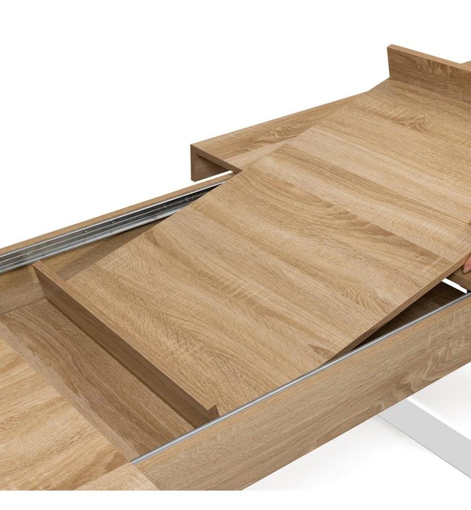 Brixton Extensible Dining Table 200-300 x 90 x 75 cm - Brown & White