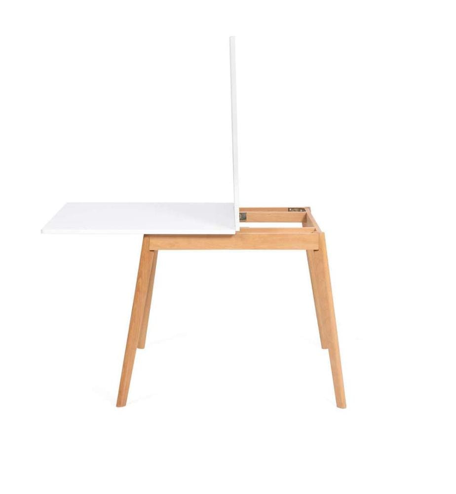 Folding dining table 80-160 cm - White and Brown