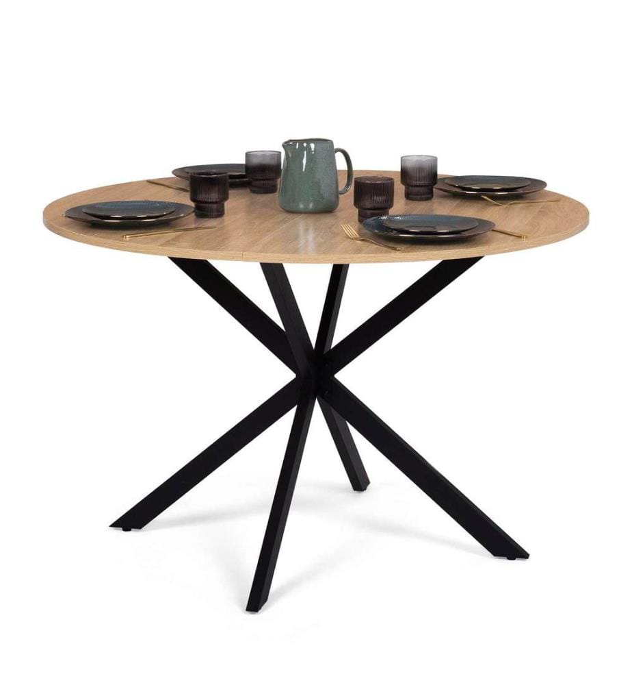 Soline 110 cm dining table - Brown and black