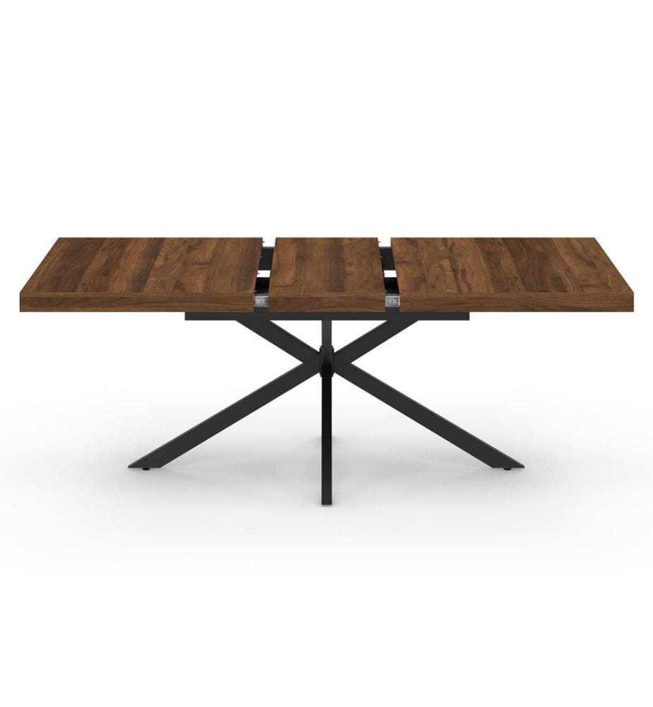 Spider 160-200 cm extendable dining table - Brown and Black