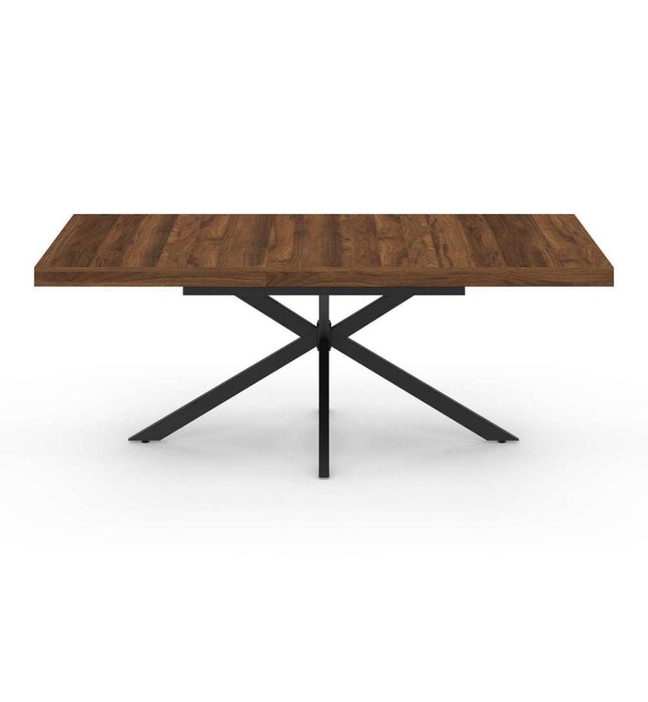 Spider 160-200 cm extendable dining table - Brown and Black