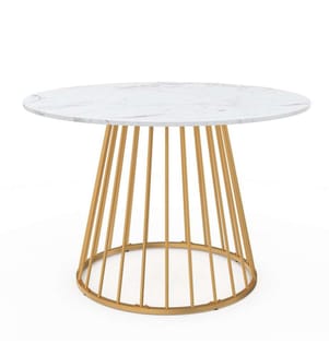 Adelle Dining Table 110 cm - Marble and Black