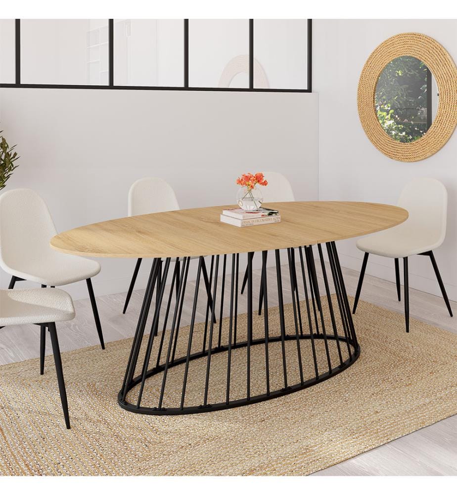 Adelle Dining Table 200 cm - Wood and Black