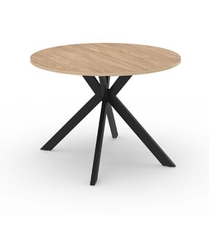 Spider extendable dining table 110-200cm round wooden top - Brown and Black