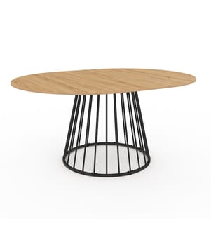 Adelle round extensible table 110-150cm - Brown and Black