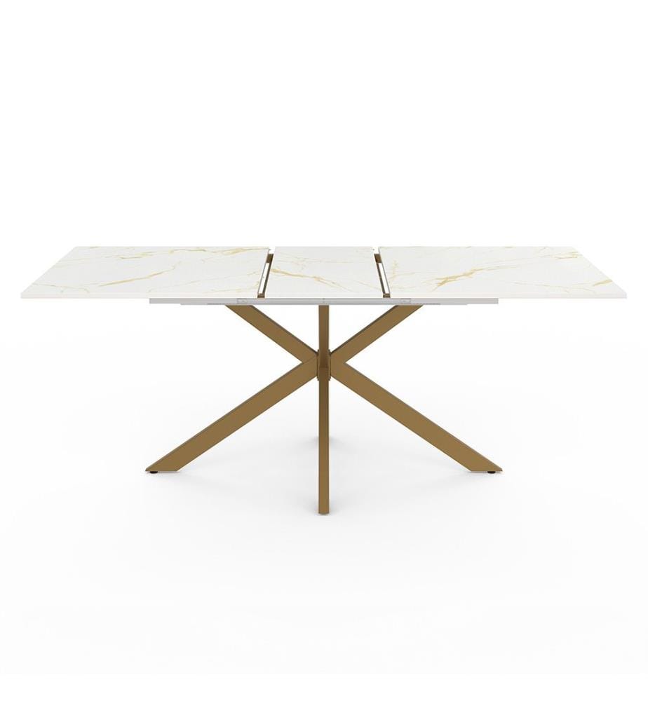 Glam Extensible Dining Table 160-200cm - Brown and White