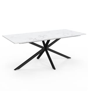 Glam Extensible Dining Table 200-240cm - White and Black