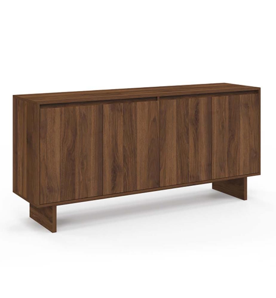 Yumi 4-door walnut-effect sideboard L160cm