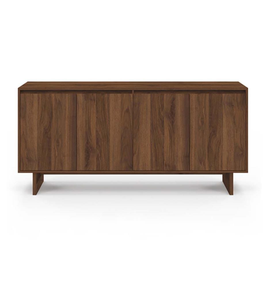 Yumi 4-door walnut-effect sideboard L160cm