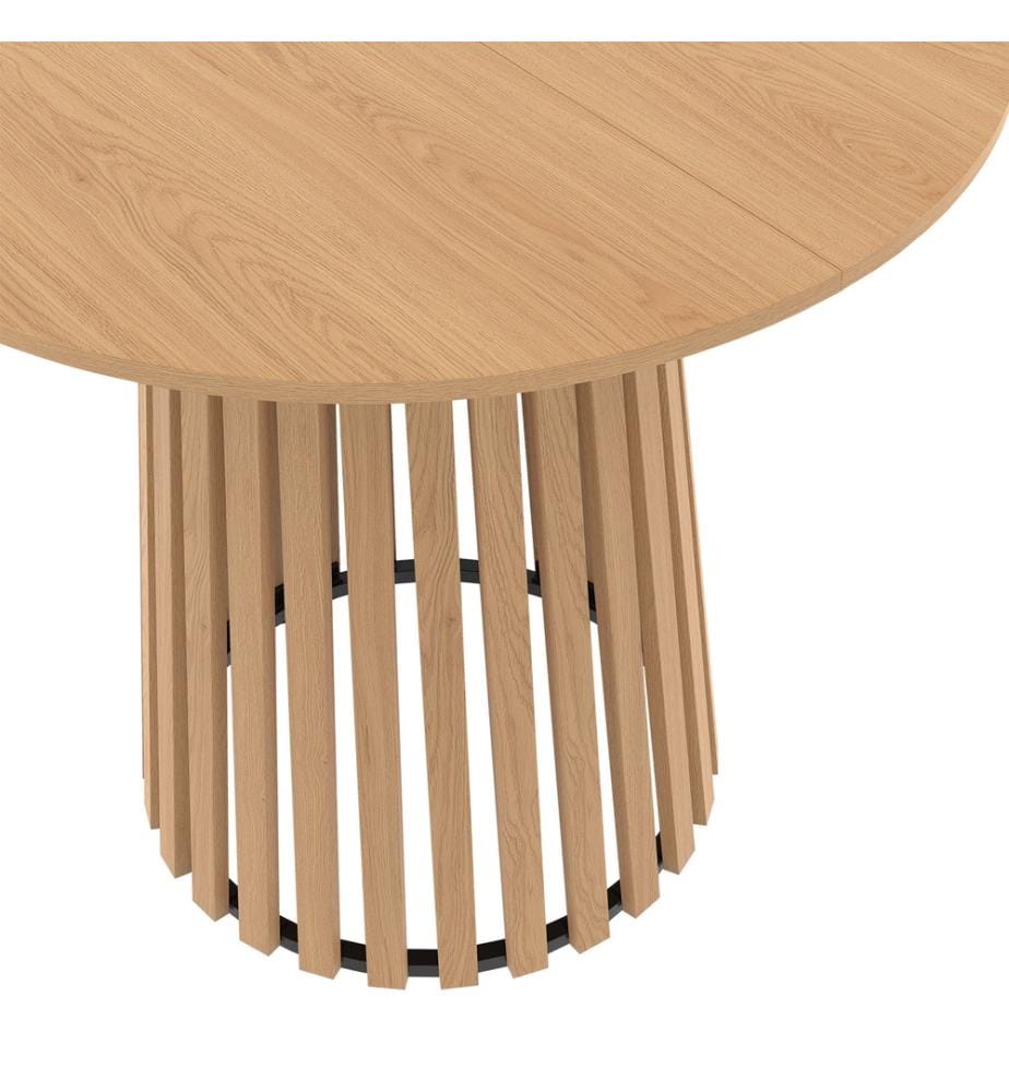 Runder Esstisch Camélia Mittelfuss Latten Ø80cm - Braun