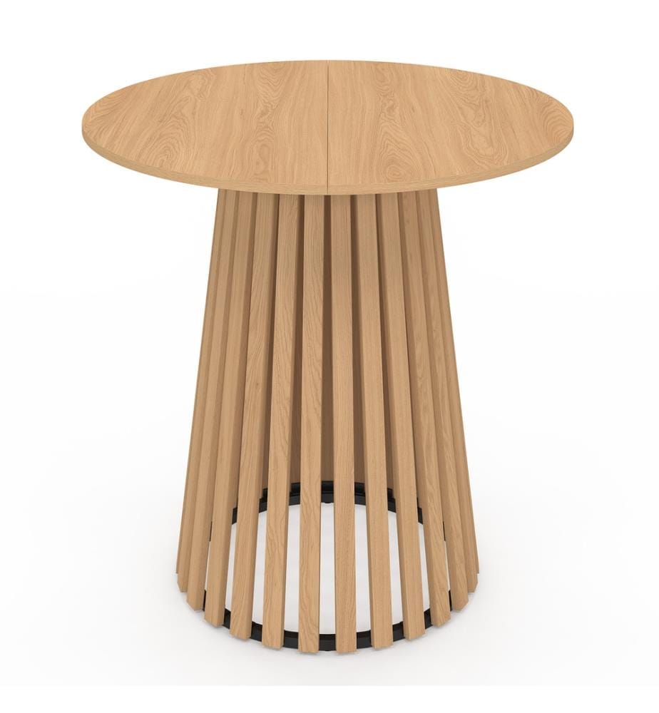 Runder Esstisch Camélia Mittelfuss Latten Ø80cm - Braun