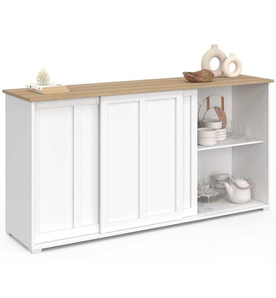 Jamy 3-Door Sideboard - White and Wood