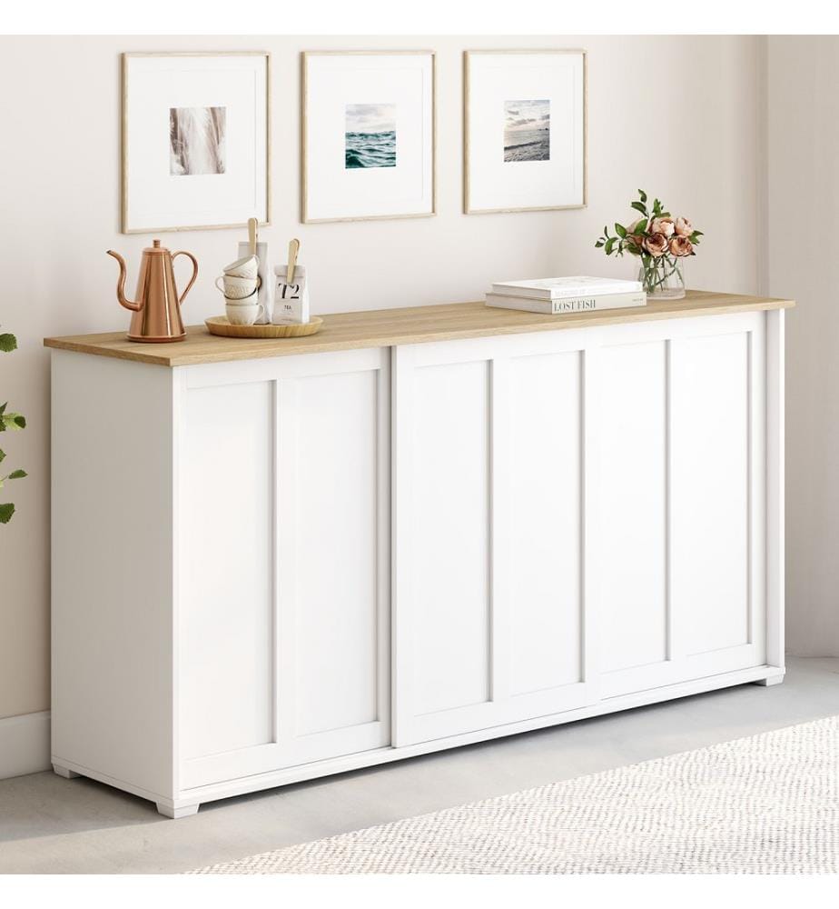 Jamy 3-Door Sideboard - White and Wood