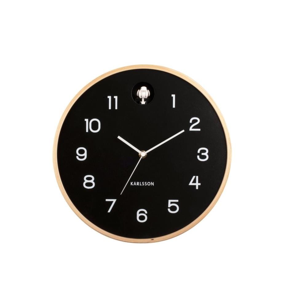 KARLSSON - Wanduhr Natural Cuckoo 31.5 cm, Schwarz