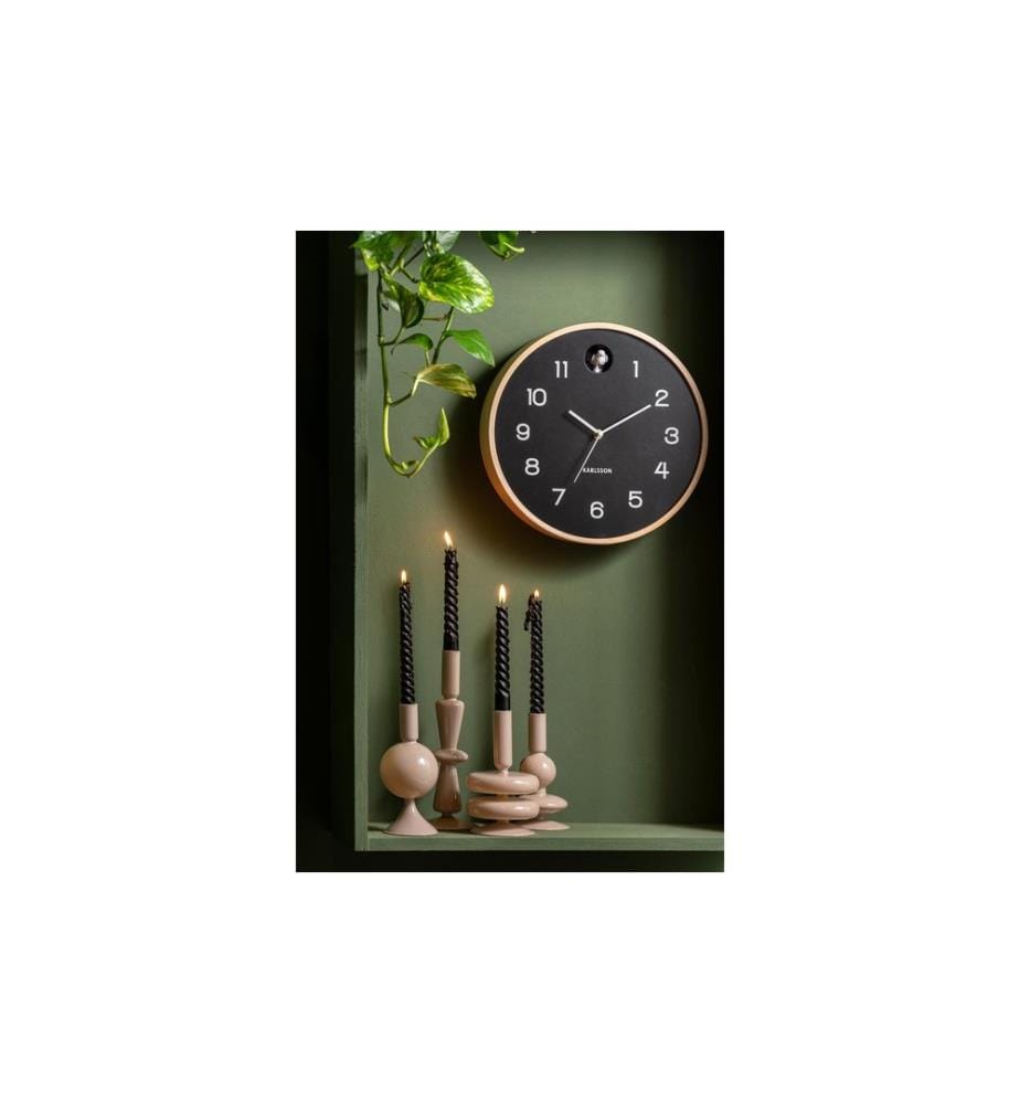 KARLSSON - Wanduhr Natural Cuckoo 31.5 cm, Schwarz