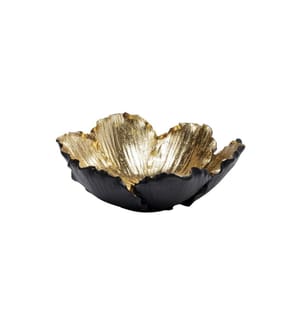 Kare Coupe déco Flower Bloom 20 cm, noir/or