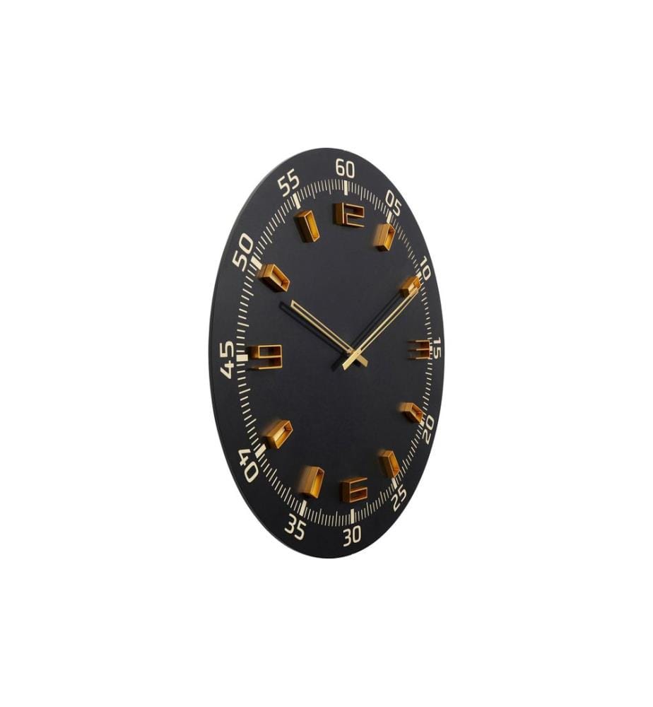 Kare Wanduhr Milk Bar 60 cm, Schwarz/Gold