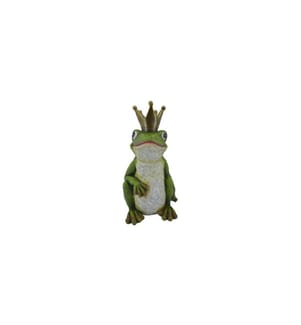 DAMECO - Figure décorative Roi grenouille assis 14 x 15 x 32 cm