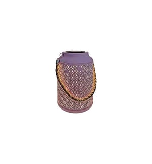 DAMECO - Lanterne solaire à LED en rose en métal D15.5 cm H25.5 cm