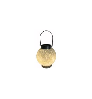 DAMECO - Lanterne solaire à LED en verre rond avec 1 LED en blanc