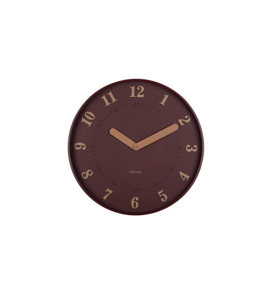 KARLSSON - Wanduhr Amena 40 cm, Burgundy Red