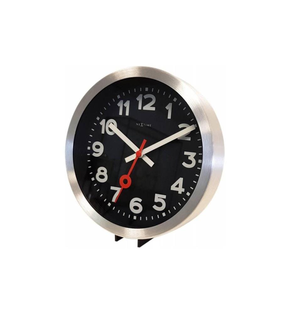 NEXTIME - Wanduhr Station Ø 35 cm Schwarz