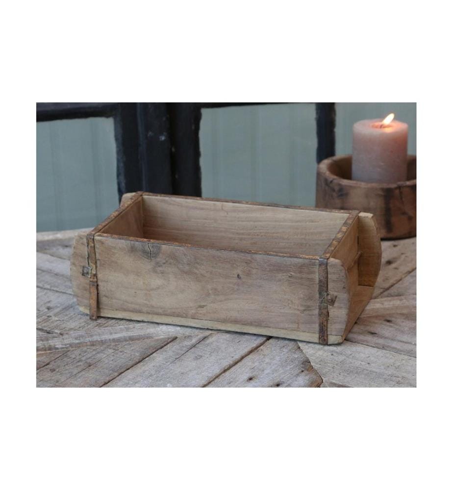 CHIC ANTIQUE - Aufbewahrung alte Backsteinform unika 10 x 30 cm, Braun