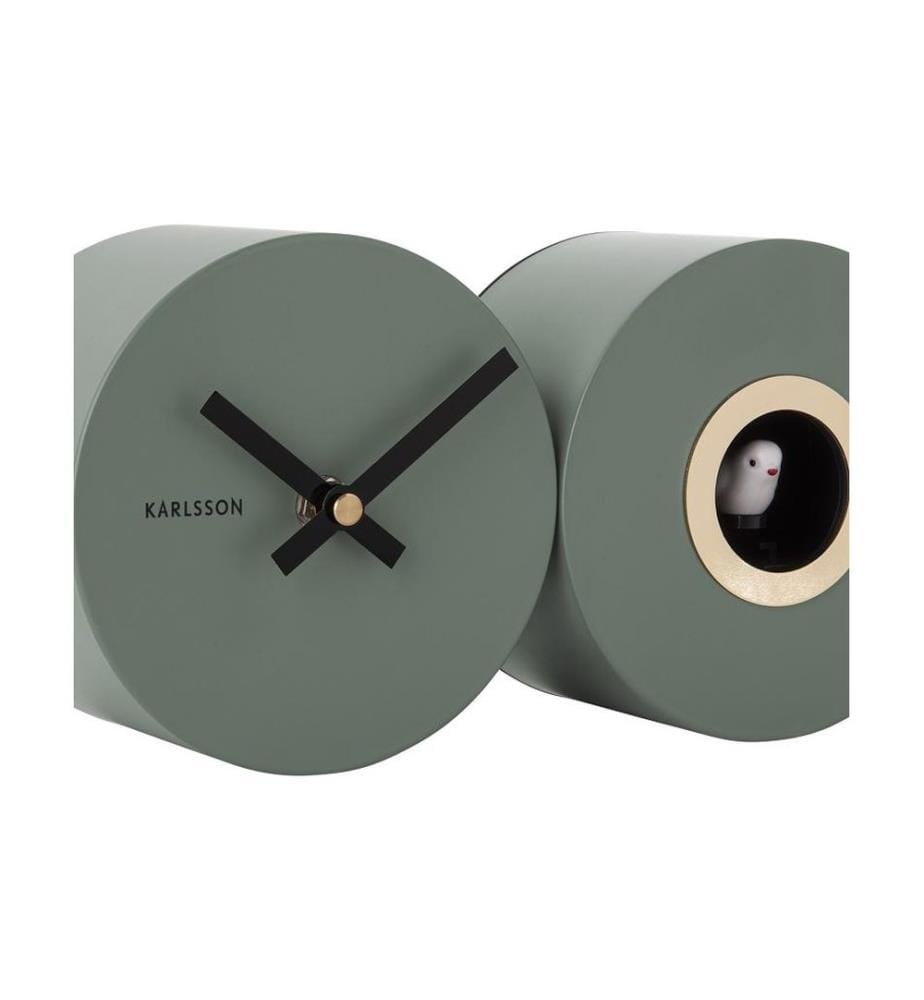 KARLSSON - Horloge murale Coucou Vert mat