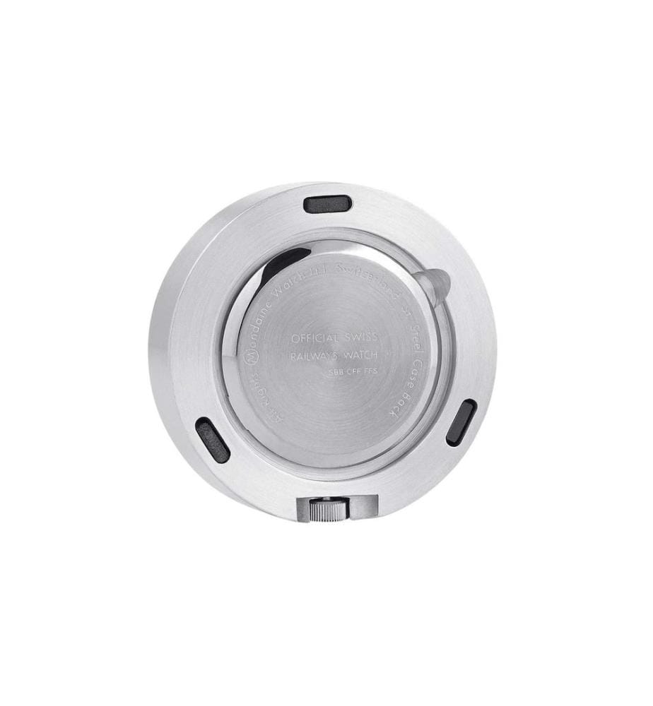 MONDAINE - Tischuhr mit Magnet Ø 5 cm, Silber/Weiss