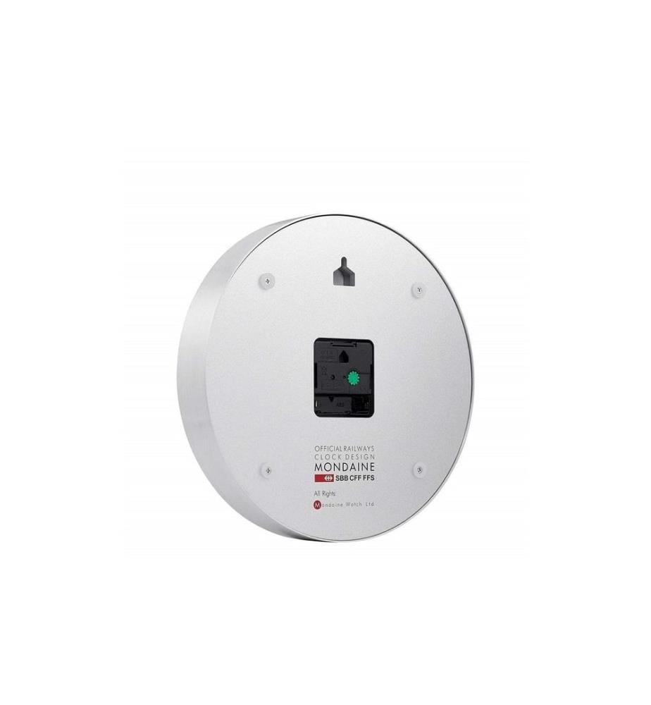 MONDAINE - Wanduhr WIFI stop2go Ø 25 cm, Silber/Weiss