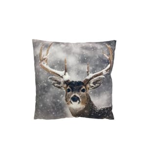DAMECO - Coussin cerf rempli 40 x  40 cm, Brun/Gris