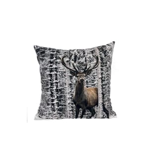 DAMECO - Coussin cerf rempli 40 x  40 cm, Brun/Blanc