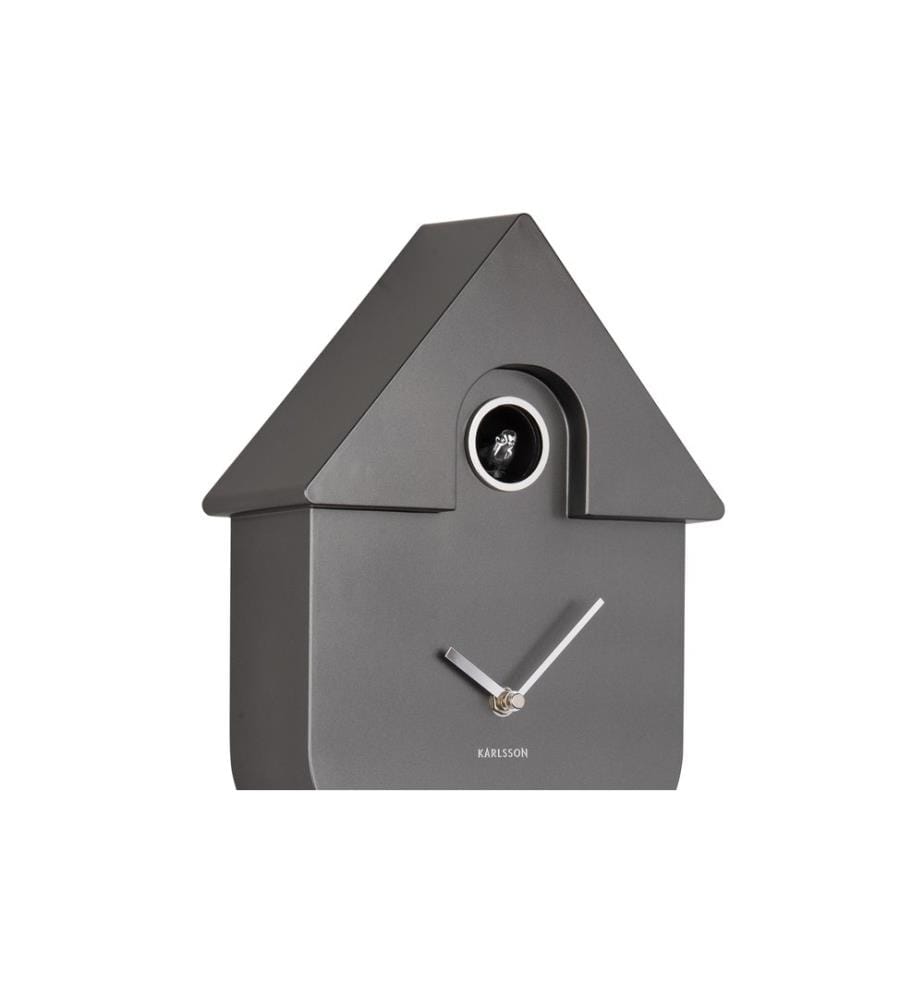 KARLSSON - Wanduhr Modern Cuckoo Metallic Dark grey