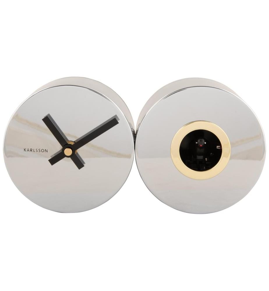 KARLSSON - Wanduhr Duo Cuckoo Silber plated