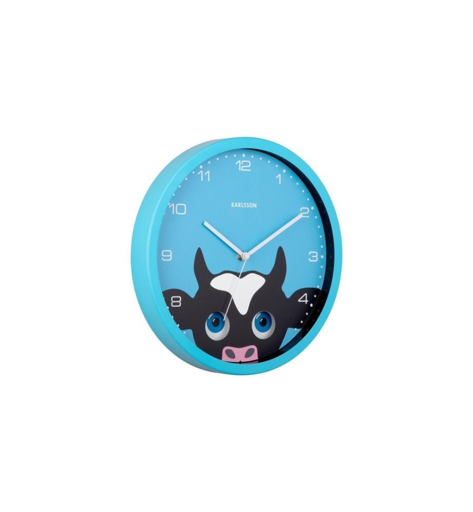 KARLSSON - Wanduhr Kuh Ø 30.8 cm, Blau