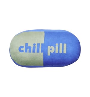 CHIC MIC - Coussin en coton tricoté Chill Pill 30 x 60 cm, Bleu/Vert