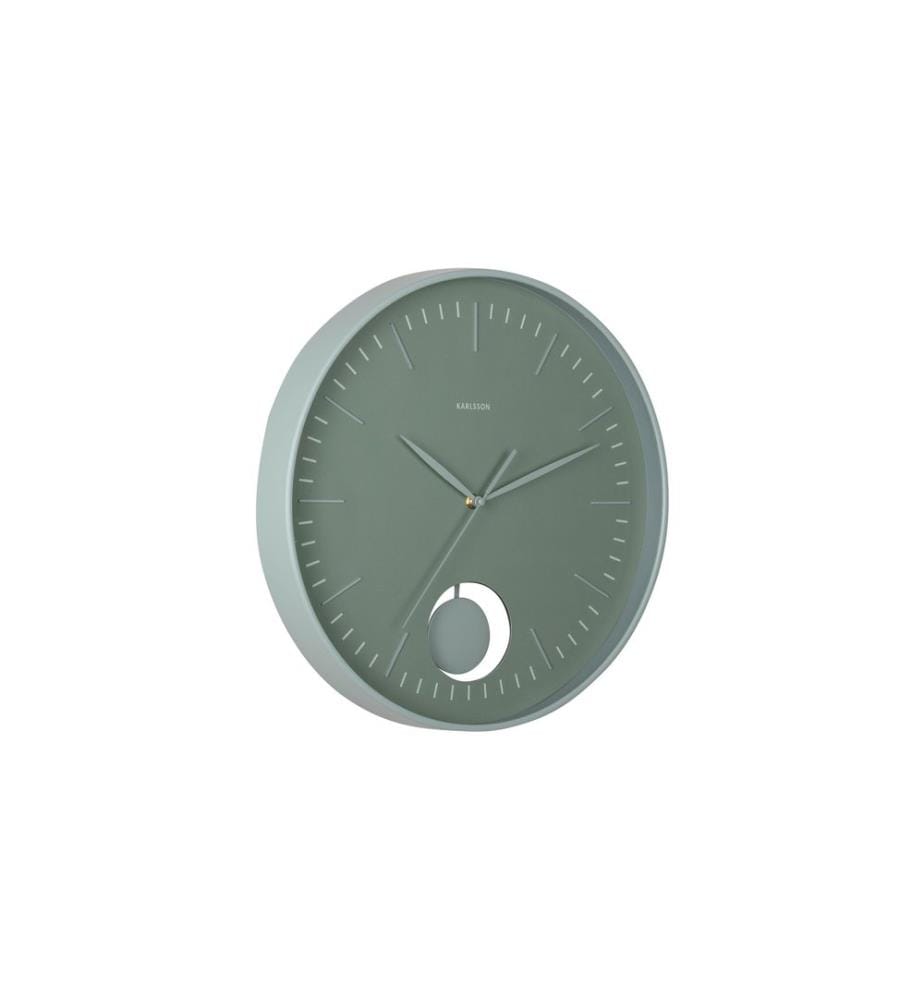 KARLSSON - Wanduhr Grato Pendulum 40.6 cm, Dschungel grün/graue Jade